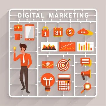 Digital Marketing Stock Illustration