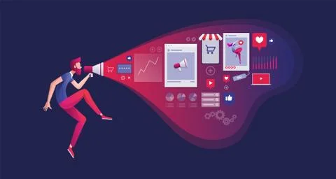 Digital marketing Illustrazione stock