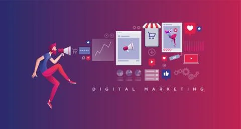 Digital marketing Stock Illustration