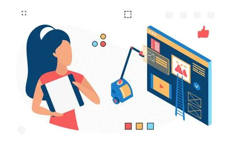 Digital marketing manager using landing page campaign Stock-Illustration