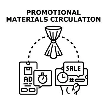 Digital marketing materials circulating across consumer devices Illustrazione stock