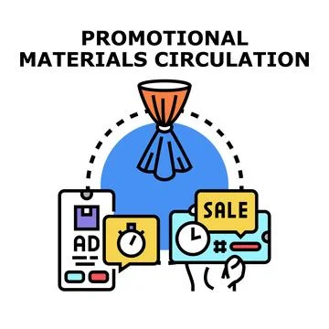 Digital marketing materials circulating across consumer devices Illustrazione stock