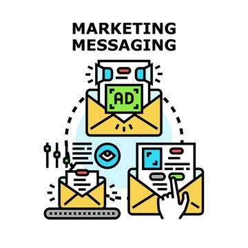 Digital marketing messaging concept generating customer engagement Stock Illustration