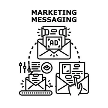 Digital marketing messaging concept generating customer engagement Stock Illustration
