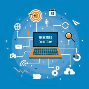 Digital marketing multimedia vector design Stock Illustration