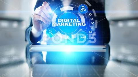 Digital marketing, Online advertising, SEO, SEM, SMM. Business and internet Stock Photos