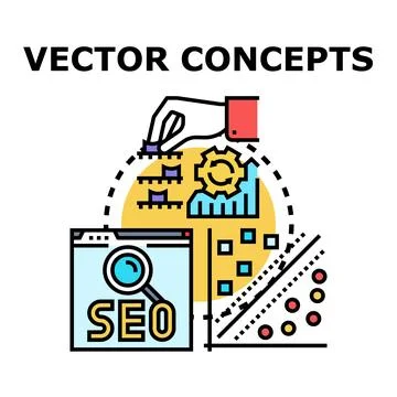 Digital marketing optimization and data analysis concepts Stock Illustration
