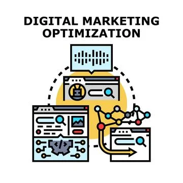 Digital marketing optimization vector concept developing business 스톡 일러스트