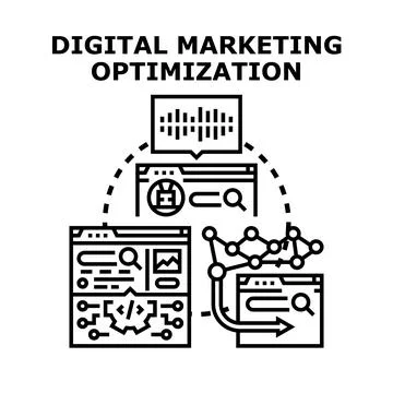 Digital marketing optimization vector concept developing business Illustrazione stock