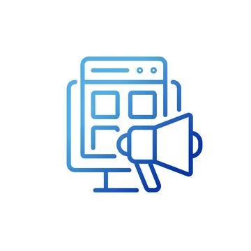 Digital marketing pixel perfect gradient linear vector icon Ilustração Stock