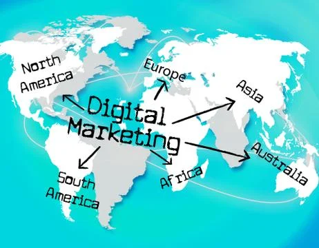 Digital marketing representing high tec and technology Stock-Illustration