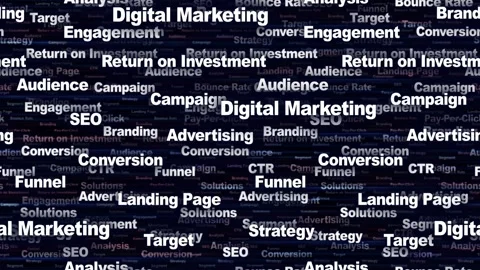 DIGITAL MARKETING Seamless Endless Keywords Animation, Background, Loop Vidéo 336239698