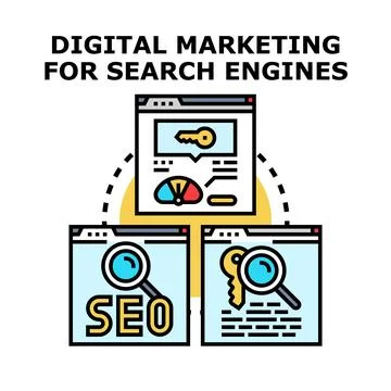 Digital marketing for search engine optimization concept 스톡 일러스트