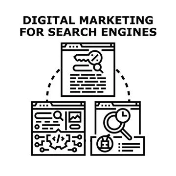 Digital marketing for search engines optimizing websites Illustration