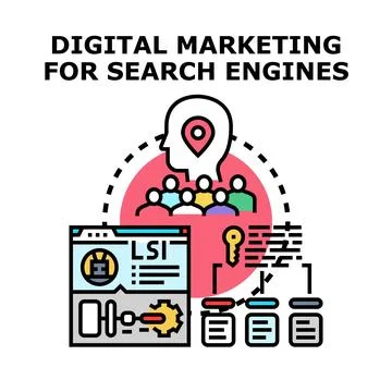 Digital marketing for search engines optimizing website content for ranking Stock Illustration