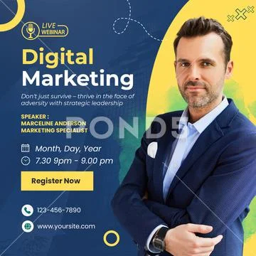 Digital marketing seminar with expert speaker PSD Template
