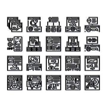 Digital marketing seo website optimization interface icons イラスト素材