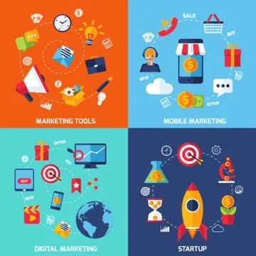 Digital Marketing Set イラスト素材