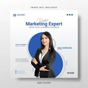 Digital marketing social media Creative post Template Stock Illustration