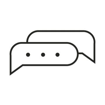 Digital marketing speech bubble talk line icon Illustration