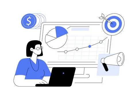 Digital marketing strategy abstract concept vector illustration. Stock Illustration