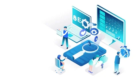 Digital Marketing Strategy with SEO, Analysis, Teamwork, and Data Visualiza.. Vídeos de archivo 341920064
