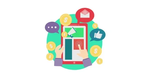 Digital Marketing Strategy on Tablet - Engaging Customers Online for Busine.. Stock Footage 318345691