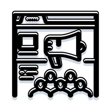 Digital marketing strategy using online advertising and promotion Stock Illustration