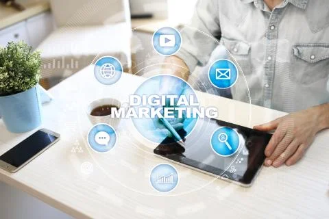 DIgital marketing technology concept. Internet. Online. Search Engine Stock-Fotos