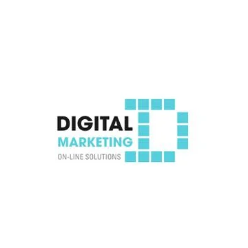 Digital marketing vector D letter icon Stock Illustration