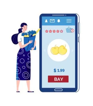 Digital marketing. Vector illustration of a flat cartoon style. Stock Illustration