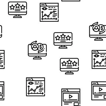 Digital Marketing Vector Seamless Pattern Stock Illustration