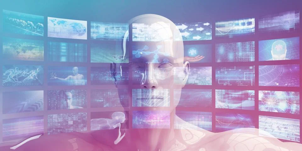 Digital Marketing Video Analytics Illustrazione stock