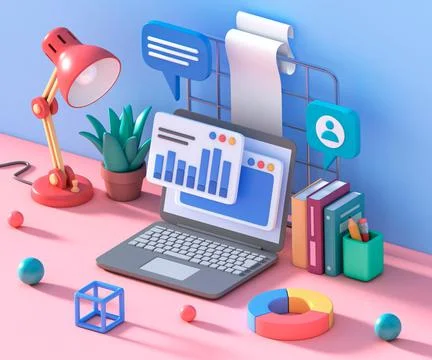 Digital Marketing, web analytics and marketing social media concept. Business Stock Illustration