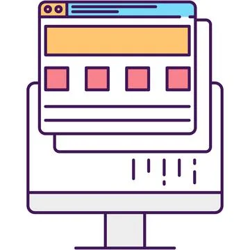 Digital marketing web service vector linear icon Stock Illustration