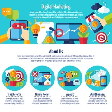 Digital Marketing Web Site Stock Illustration