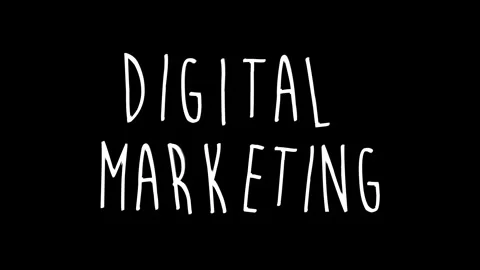 Digital marketing Wiggle Text Concept animation. white text on black background. Stock-Footage 260943737