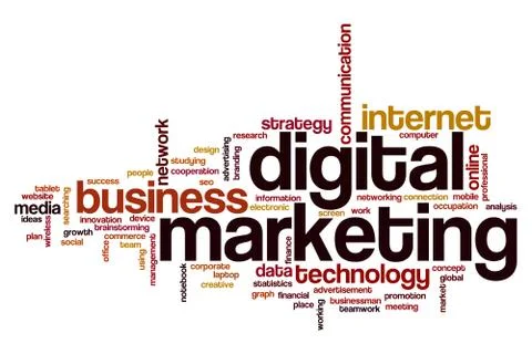 Digital marketing word cloud Illustrazione stock