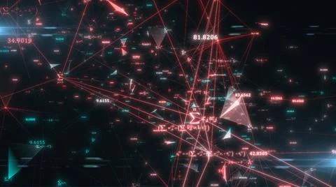 Digital math formula calculations of Artificial neural networks  Stock Illustration