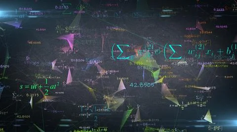 Digital math formula calculations of Artificial neural networks  Stock Illustration