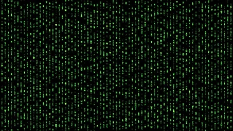 Digital matrix alphabet falling down green Stock Footage 104008825