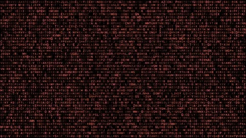 Digital matrix alphabet flow red Stock Footage 103798928