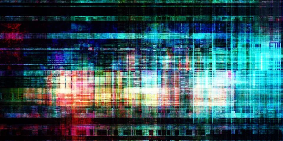 Digital Matrix Backdrop With Layered Network Construction 스톡 일러스트