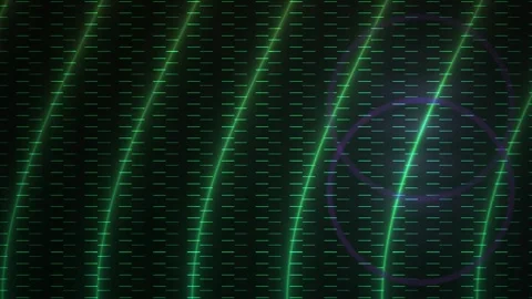 Digital matrix background with green lines and circle. Stock Footage 337459209
