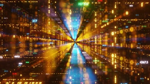 Digital matrix. Big data. digital binary space Stock Footage 134970598