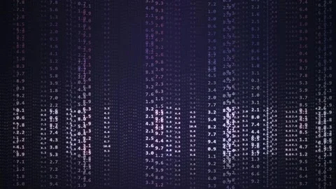 Digital Matrix of Binary Code Cascading Down a Dark Screen - Futuristic Tec.. Stock Footage 348423866
