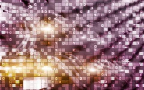 Digital matrix binary code mainframe server room computing communication concept Stockillustratie