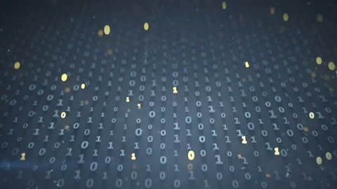 Digital matrix of binary code symbols seamless loop 3D render animation Stock Footage 118049905