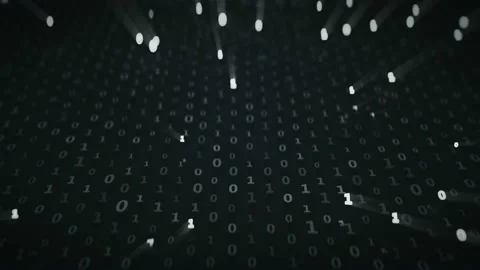 Digital matrix of binary code symbols seamless loop 3D render animation Video stock 159776378