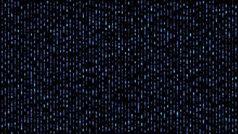 Digital matrix binary falling down blue Vidéo 103997327